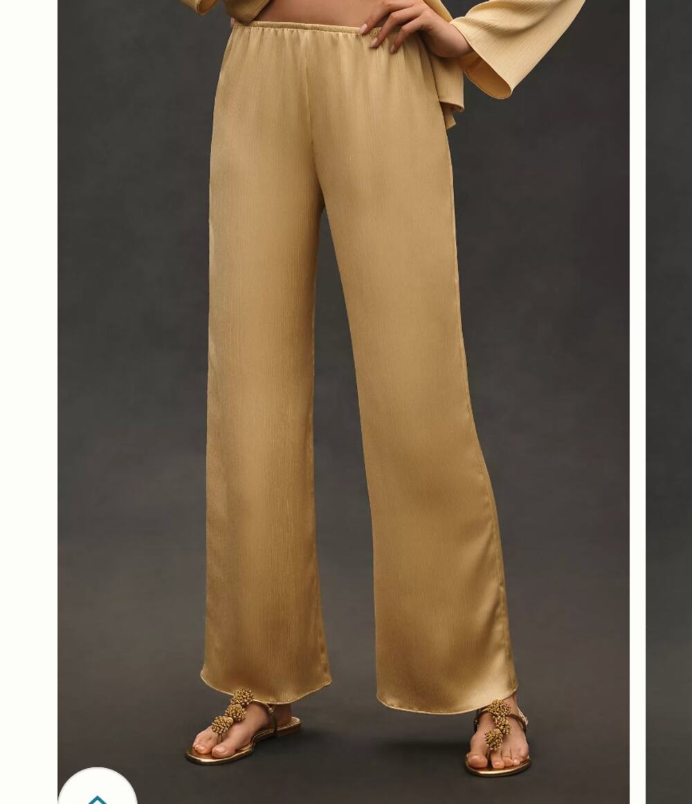 Anthropologie Mare Mare Pleated Satin Pants NWT Size S